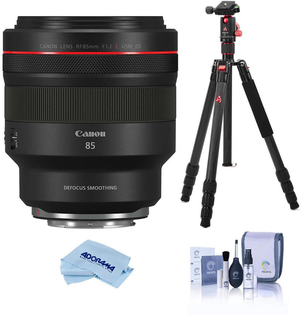 Canon RF 85mm f/1.2 L USM DS Lens with 3Pod TREK Series Carbon Fiber Tripod