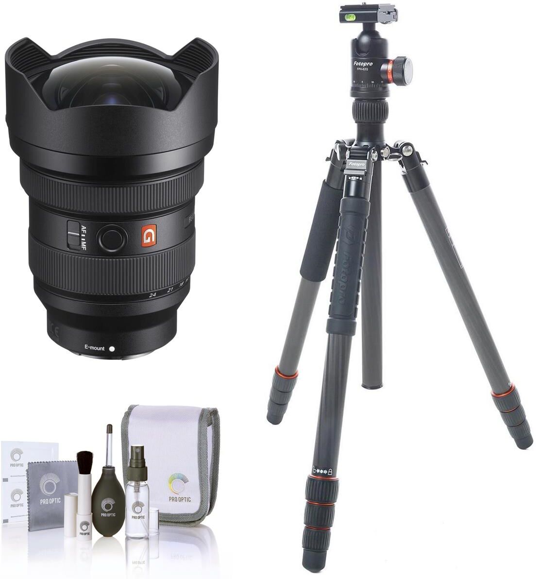 FE 12-24mm f/2.8 GM Lens for Sony E with FotoPro X-Go Max Tripod Kit