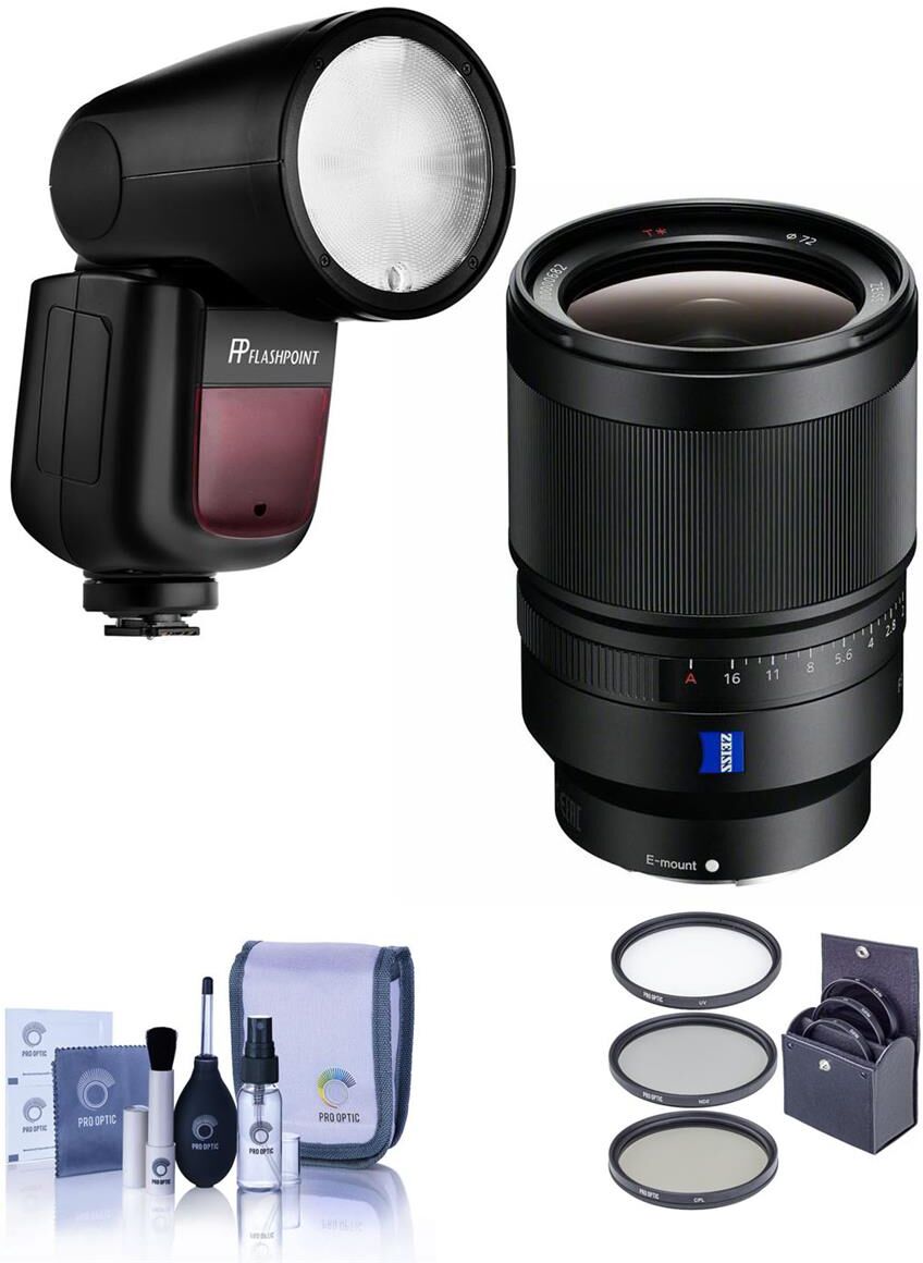 Distagon T* FE 35mm f/1.4 ZA Lens for Sony E with Zoom Li-on X R2 Flash Kit