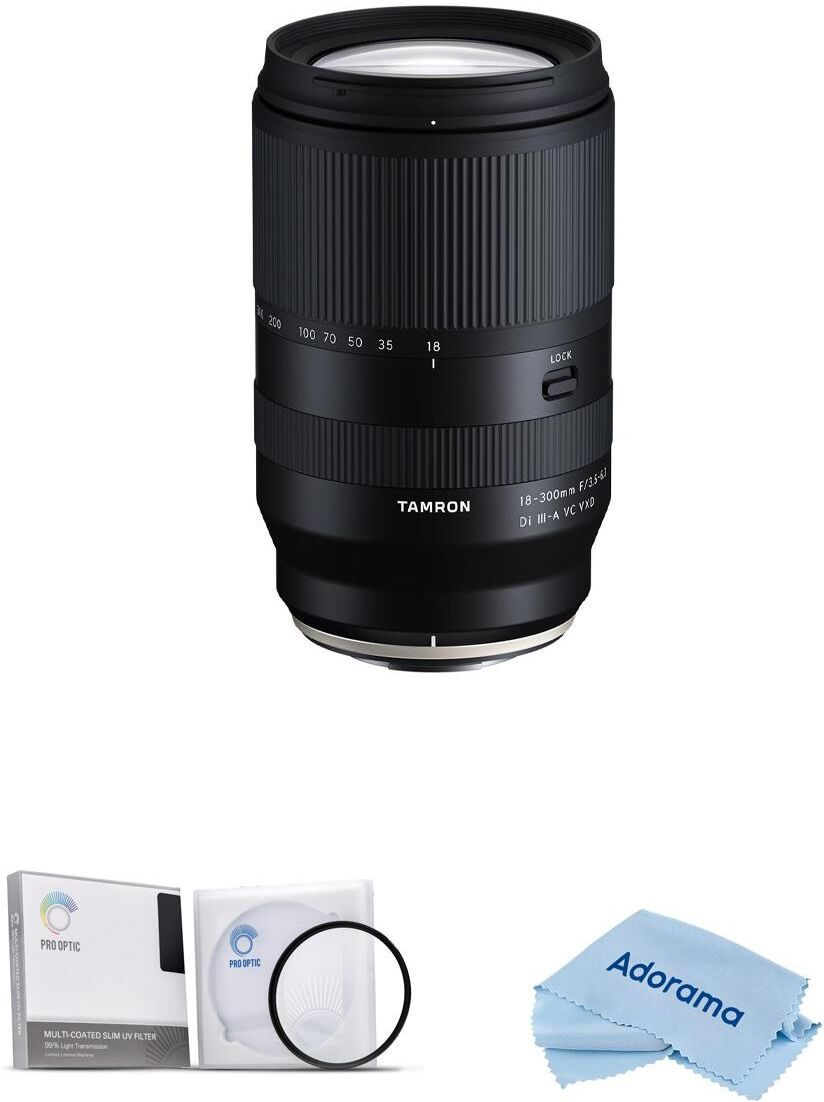 Tamron 18-300mm f/3.5-6.3 Di III-A VC VXD Lens for Fuji X with Accessories Kit