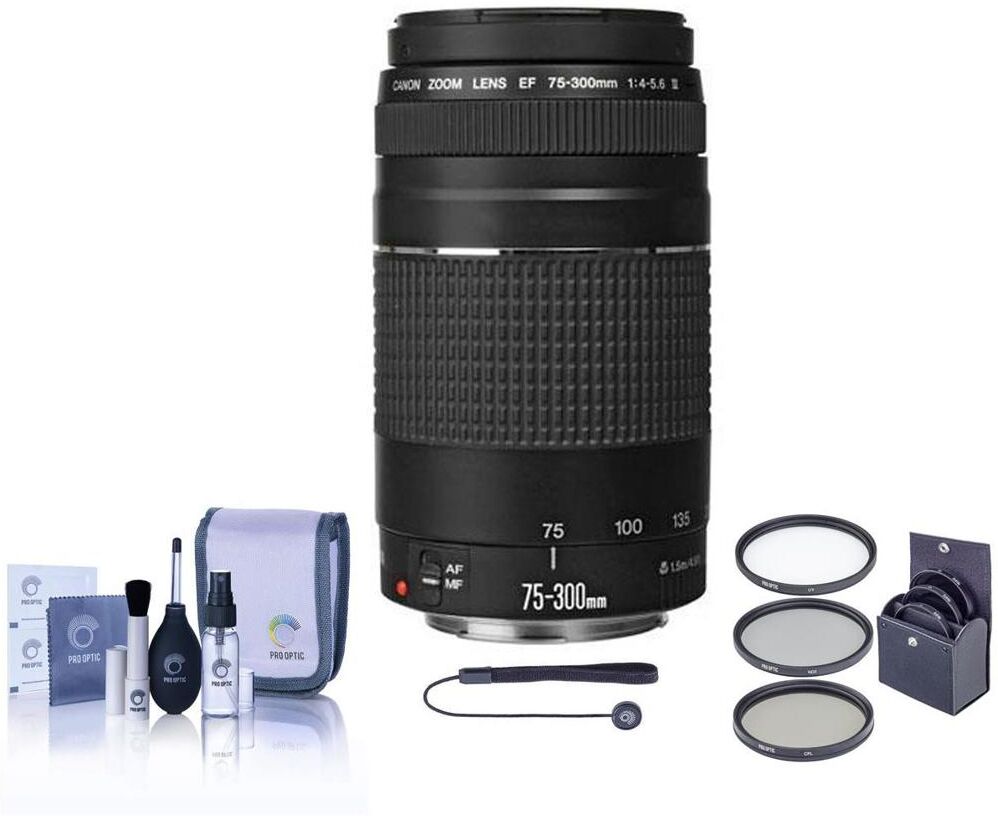 Canon EF 75-300mm f/4-5.6 III Lens with Free Accessories Kit