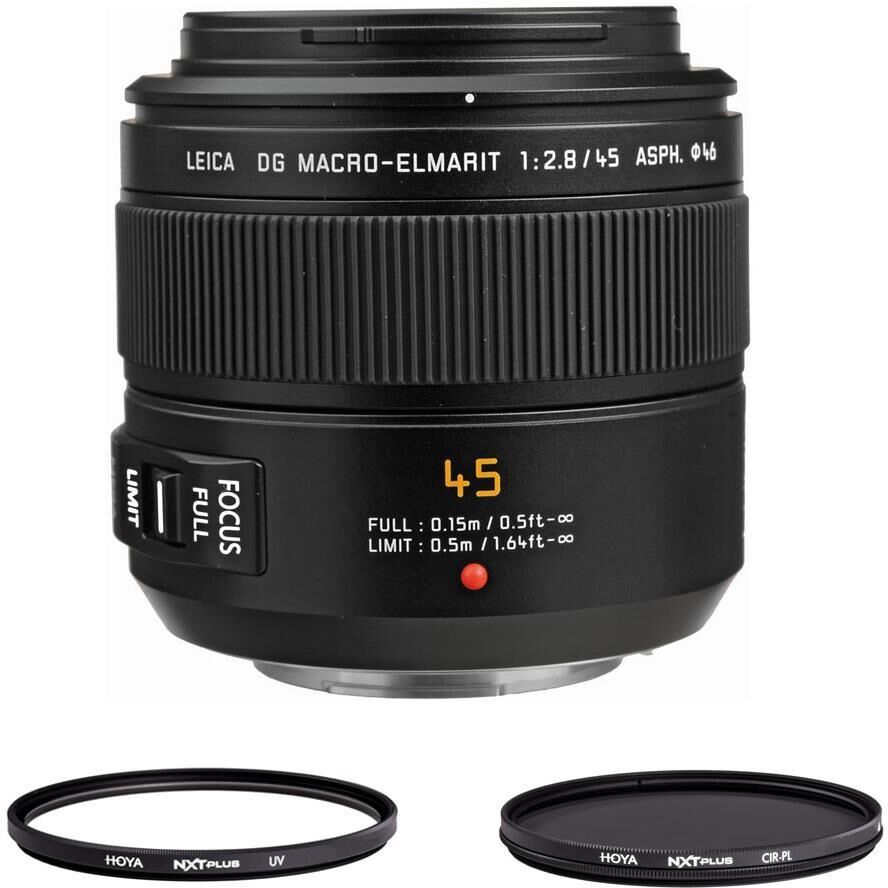 Panasonic Lumix G Leica DG Macro-Elmarit 45mm f/2.8 Lens for MFT with Filter Kit