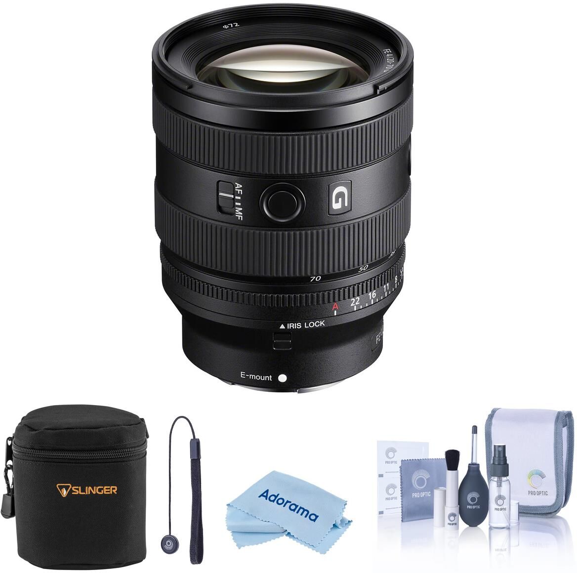 FE 20-70mm f/4 G Lens for Sony E,w/Lens Case, Cleaning Kit, Lens Cap Tether