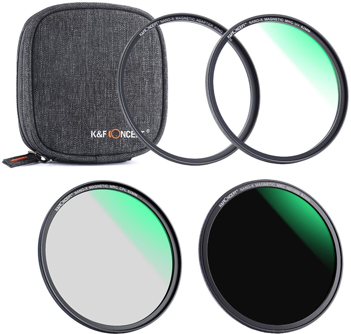 K&F Concept K&amp;F Concept 49mm 3-Piece Magnetic Lens Filter Kit w/MCUV, CPL, ND1000 HD Filters