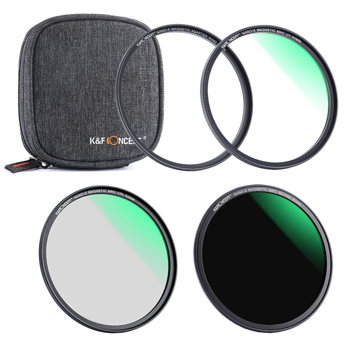 K&F Concept K&amp;F Concept 72mm 3-Piece Magnetic Lens Filter Kit w/MCUV, CPL, ND1000 HD Filters