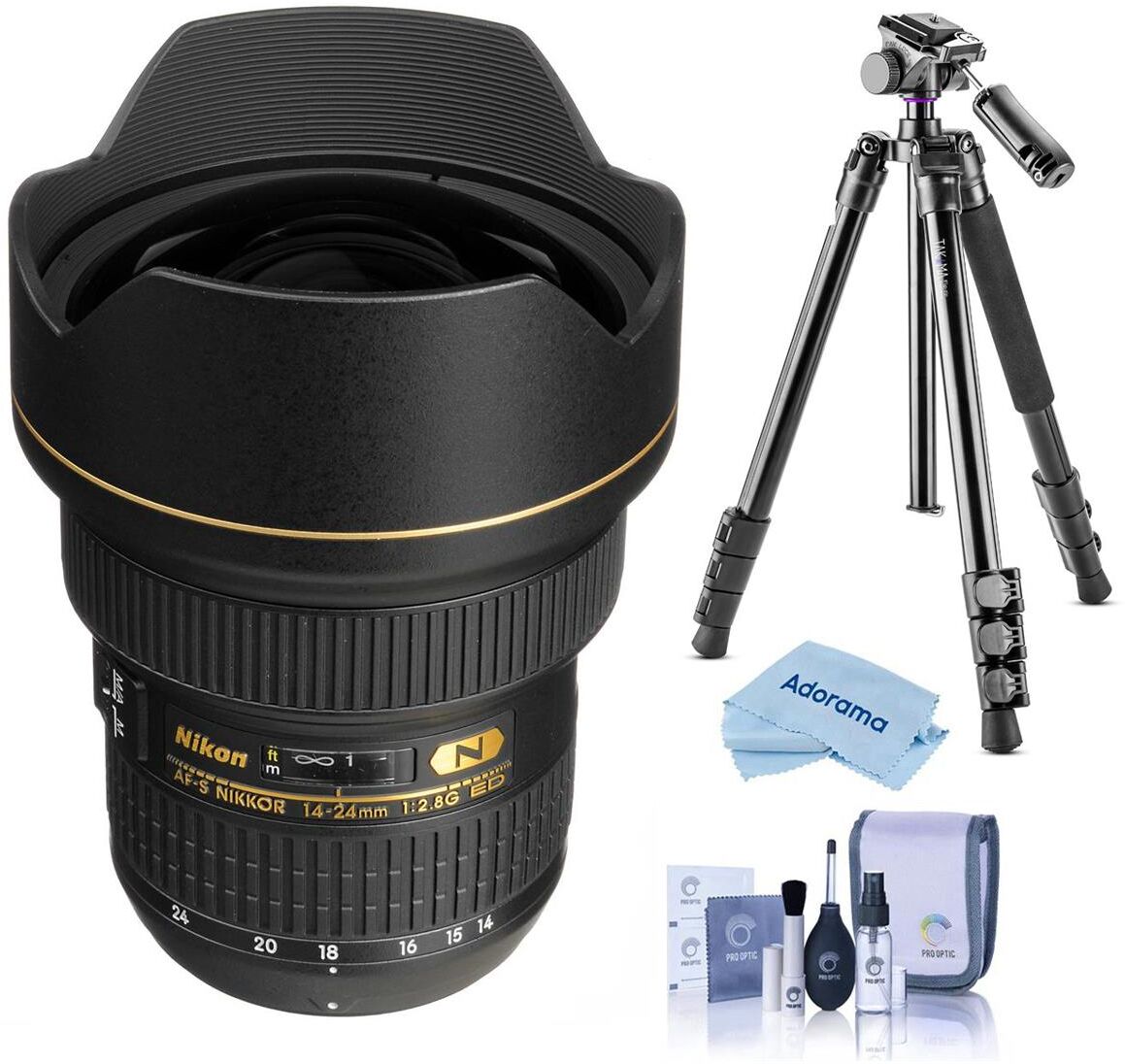 Nikon 14-24mm f/2.8G ED-IF AF-S NIKKOR Lens with Alta Pro Tripod and Ball Head