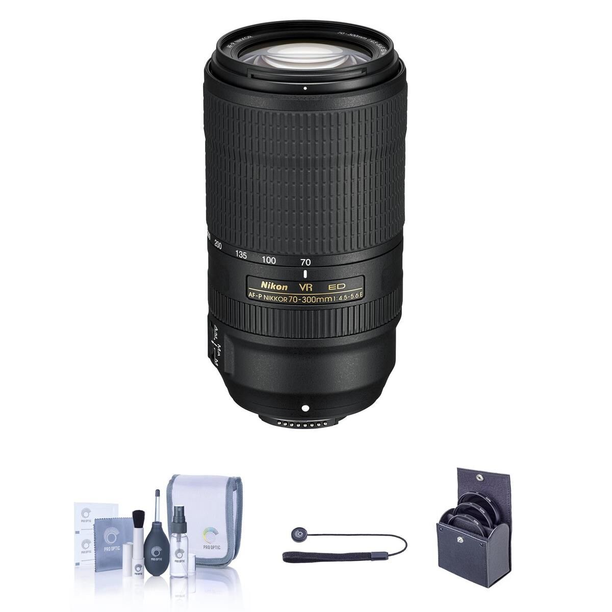 Nikon 70-300mm f/4.5-5.6E ED AF-P NIKKOR VR Lens with Free Accessories Kit