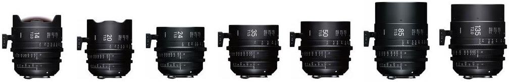 Sigma FF Fully Luminous High-Speed Prime Cine 7-Lens Kit w/2x Case, Sony E, Feet