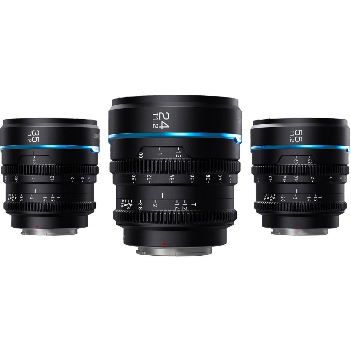 Sirui Night Walker 24mm, 35mm and 55mm T1.2 Cine 3-Lens Set for Sony E Black