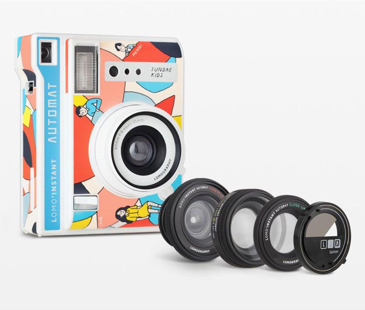 Lomography Lomo'Instant Automat Instant Film Camera, 3x Lens,Sundae Kids Edition