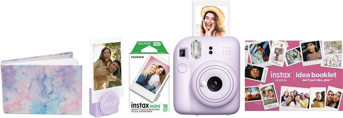 Fuji Instax Mini 12 Instant Film Holiday Camera Bundle Lilac Purple