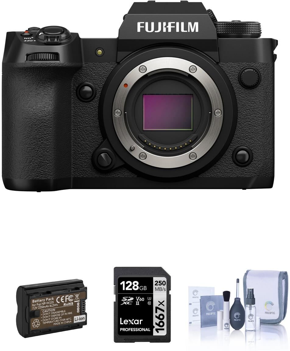 Fuji X-H2 Mirrorless Camera, Black, Bundle with Included Value