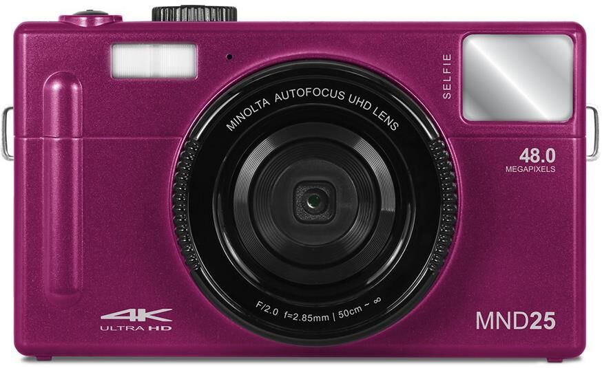 Konica Minolta MND25 48MP 4K Ultra HD Wi-Fi 3.0&quot; LCD Screen Digital Camera Magenta