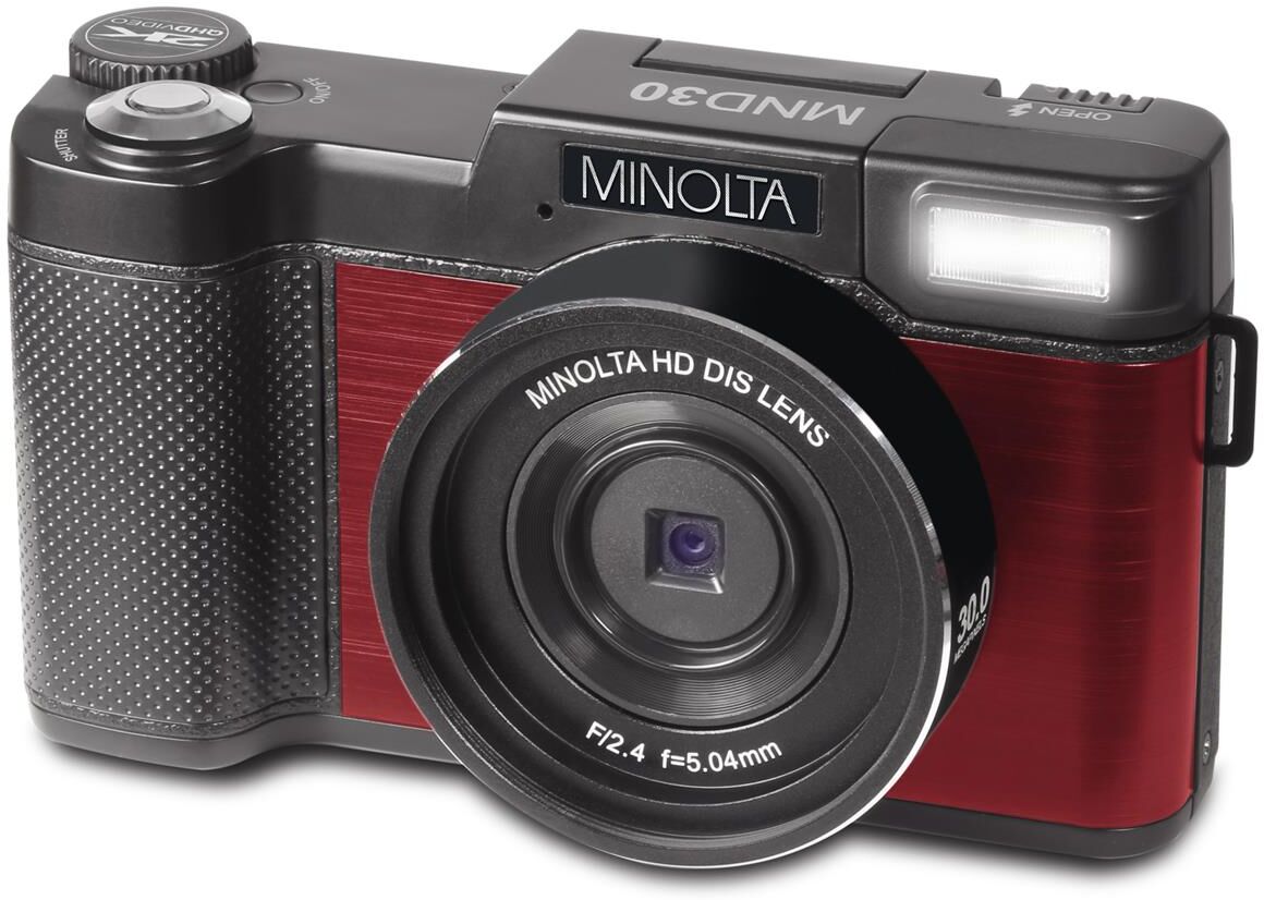 Konica Minolta MND30 30MP 2.7K QHD 3.0&quot; LCD Screen Digital Camera, Red