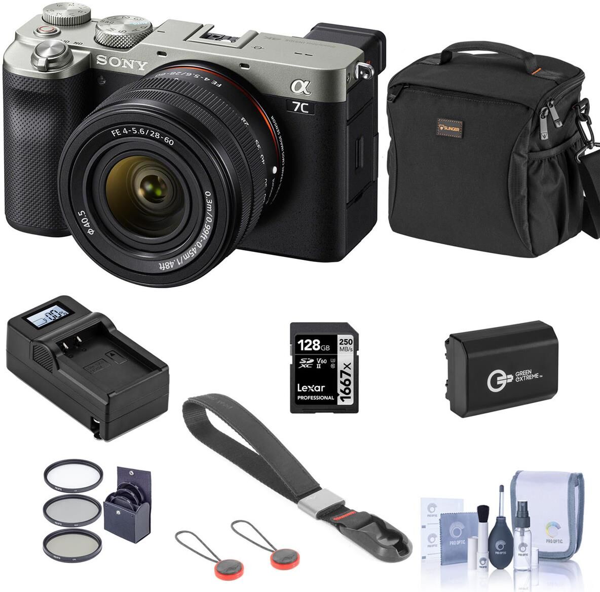 Sony Alpha a7C Mirrorless Camera w/28-60mm Lens, Silver, Bundle w/Included Value