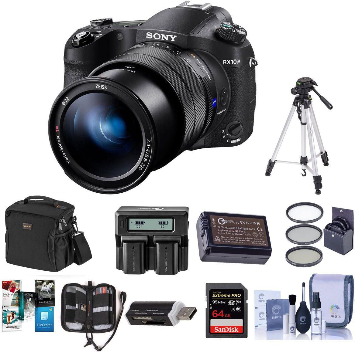 Sony Cyber-Shot DSC-RX10 IV Digital Camera, Black With Premium Accessory Bundle