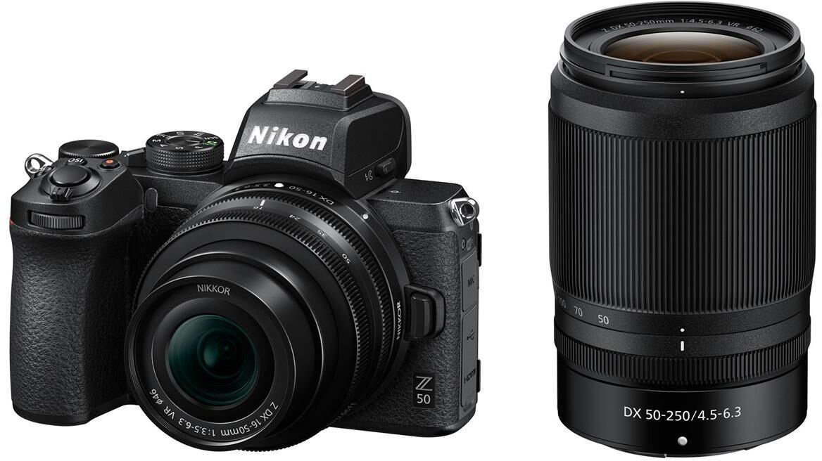 Nikon Z50 DX-Format Mirrorless Camera with 16-50mm and 50-250mm Lenses