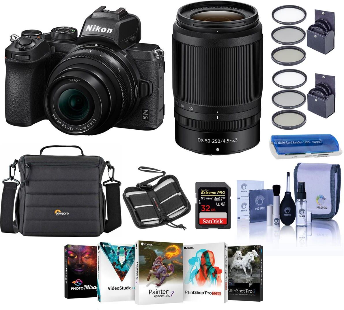 Nikon Z50 Mirrorless Camera w/16-50mm &amp; 50-250mm Lenses, Bundle w/Included Value