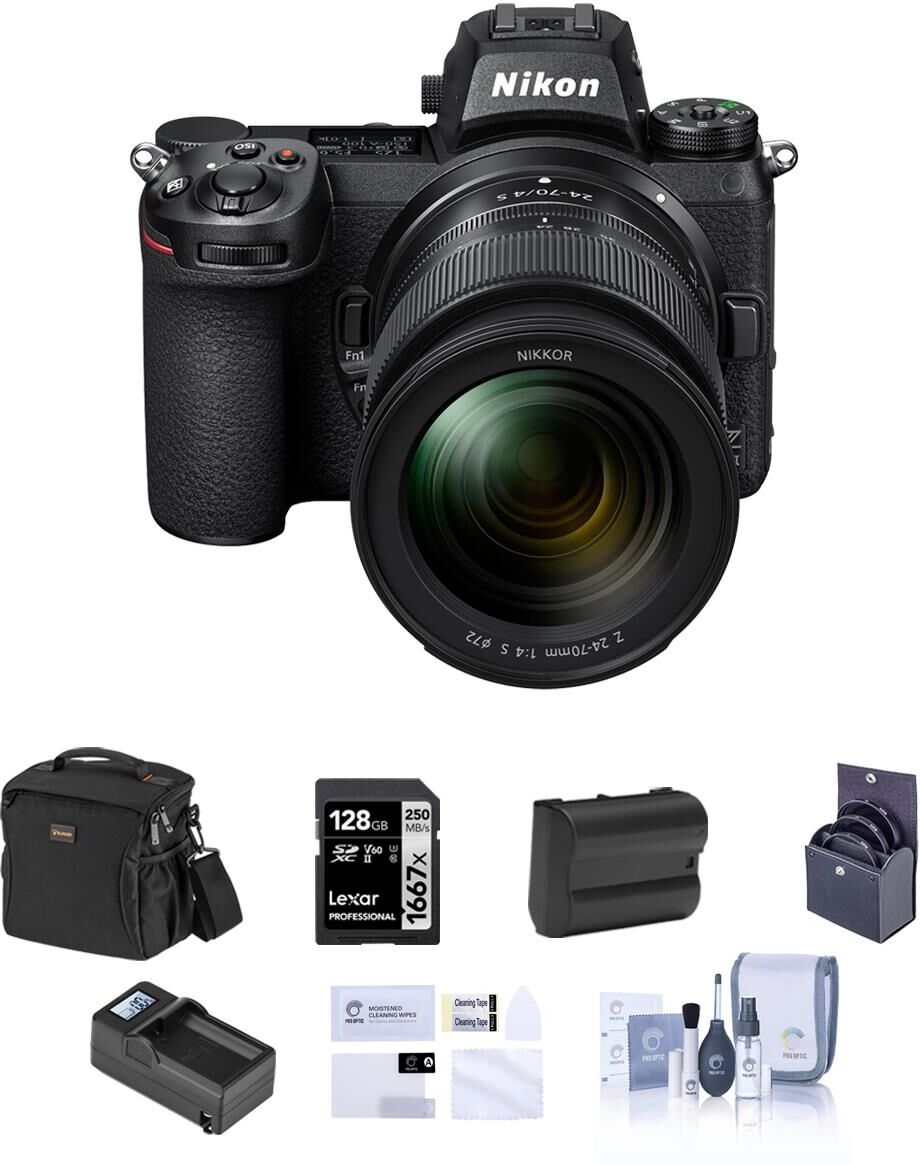 Nikon Z 7II Mirrorless Camera with 24-70mm f/4 S Lens with Essential Acc. Kit