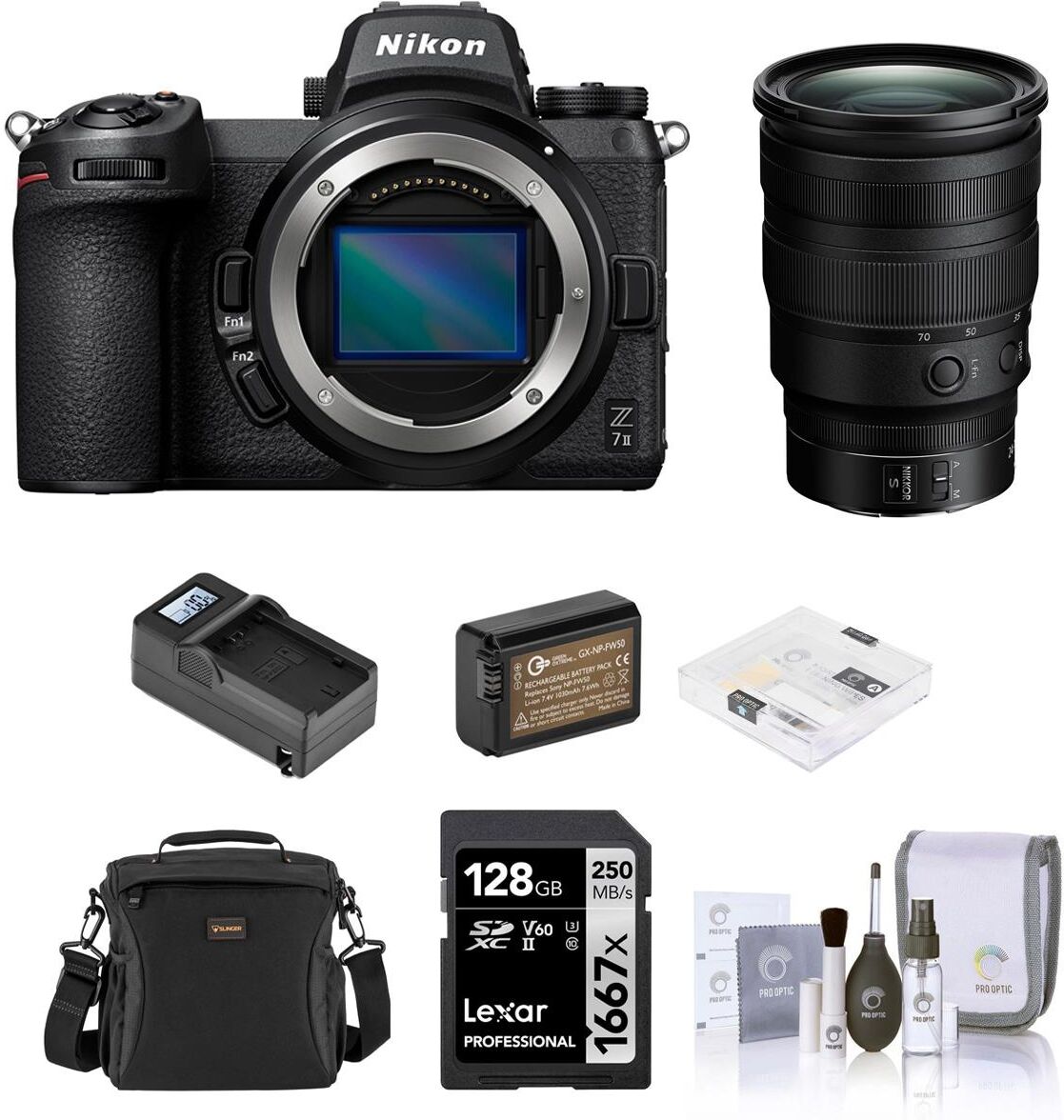 Nikon Z 7II Mirrorless Camera with 24-70mm f/2.8 S Lens, Bundle w/Essentials Kit