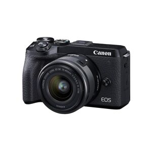Canon EOS M6 Mark II Mirrorless Digital Camera, 15-45mm Lens, EVF-DC2, Black