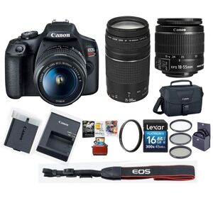 Canon EOS Rebel T7 Camera with EF-S 18-55mm & EF 75-300mm Lens, Mac Software Kit
