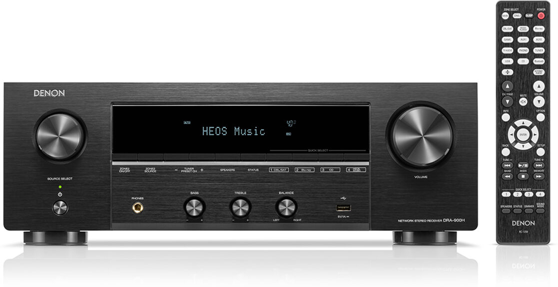 Denon DRA-900H 100W 2.2-Channel 8K Network AV Stereo Receiver with HEOS, Black