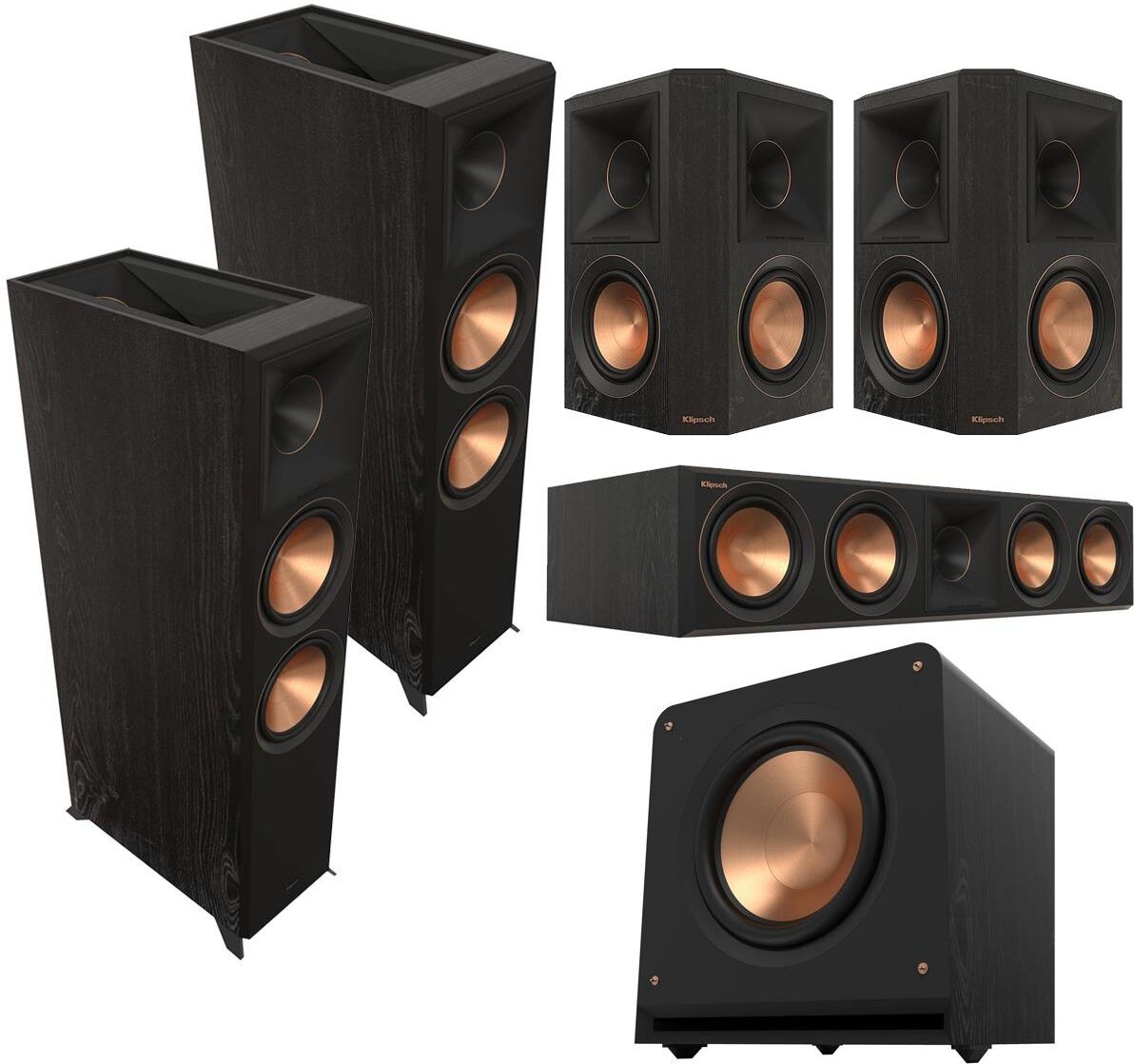 Klipsch Reference Premiere RP-8060FA II 5.1 Home Theater Pack, Ebony