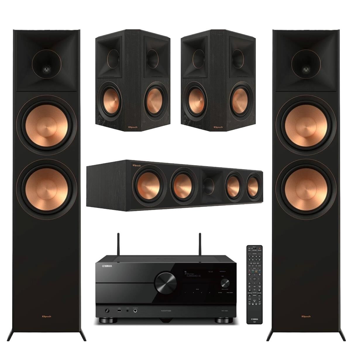 Klipsch Reference Premiere RP-8060FA II 5.0 Home Theater +Yamaha AVENTAGE RX-A8A