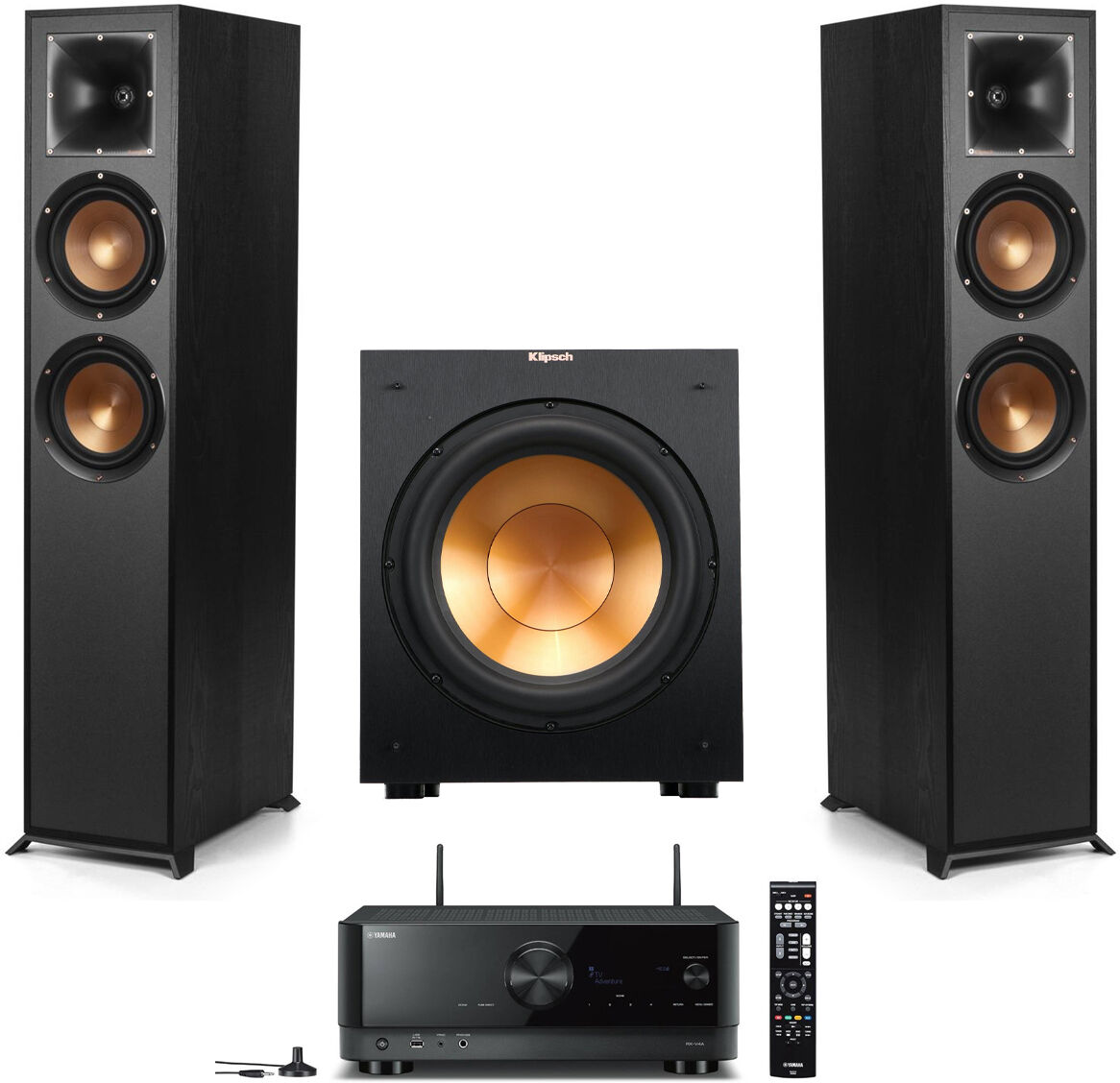 Klipsch Reference 2.1 Home Theater System with RX-V4A 5.2-Channel Receiver,Black