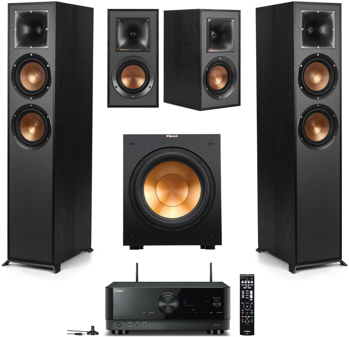 Klipsch Reference 4.1 Home Theater System with RX-V4A 5.2-Channel Receiver,Black