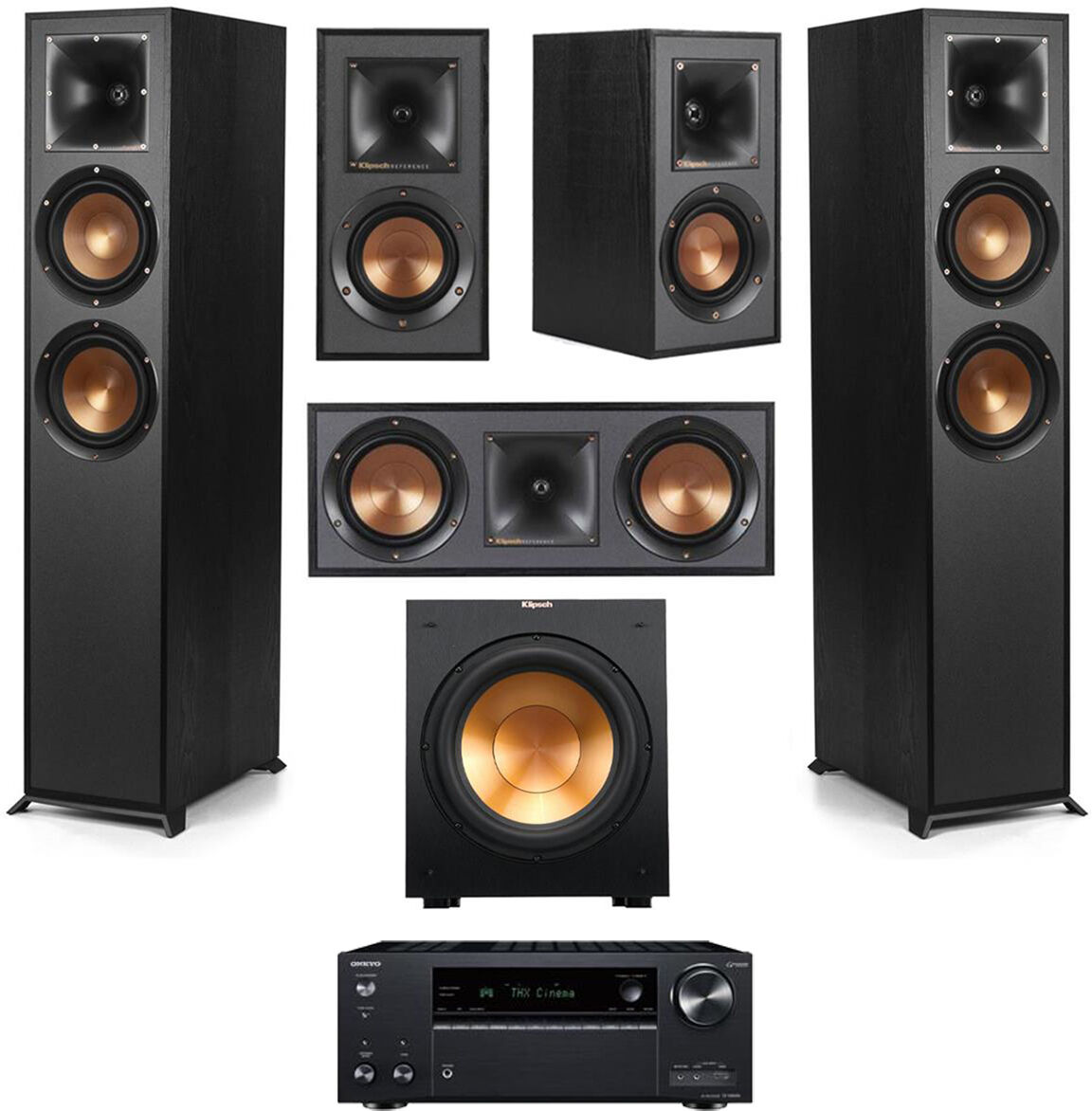 Klipsch Reference 5.1 Home Theater System w/2x R-620F Speaker, TX-NR696 Receiver