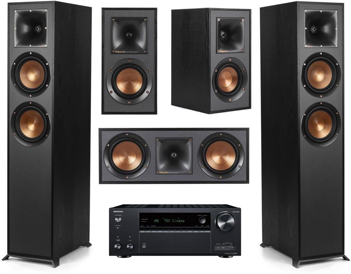 Klipsch Reference 5.0 Home Theater System with TX-NR696 7.2-Ch Receiver, Black