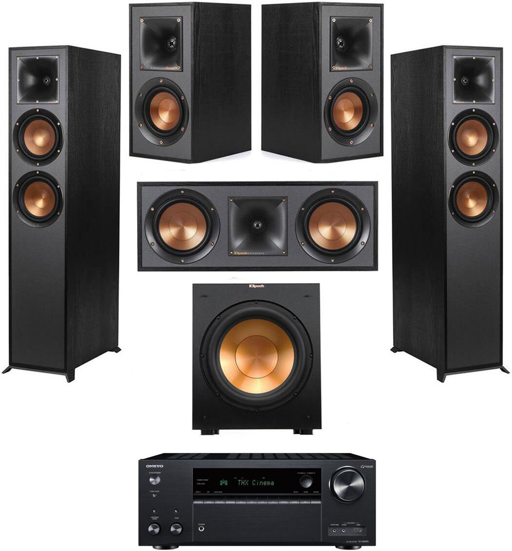 Klipsch Reference 5.1 Home Theater System, 2x R-625FA Speaker, TX-NR696 Receiver