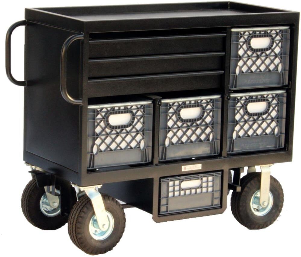 Backstage 4-Crate Set Box Mini Cart with Wheels