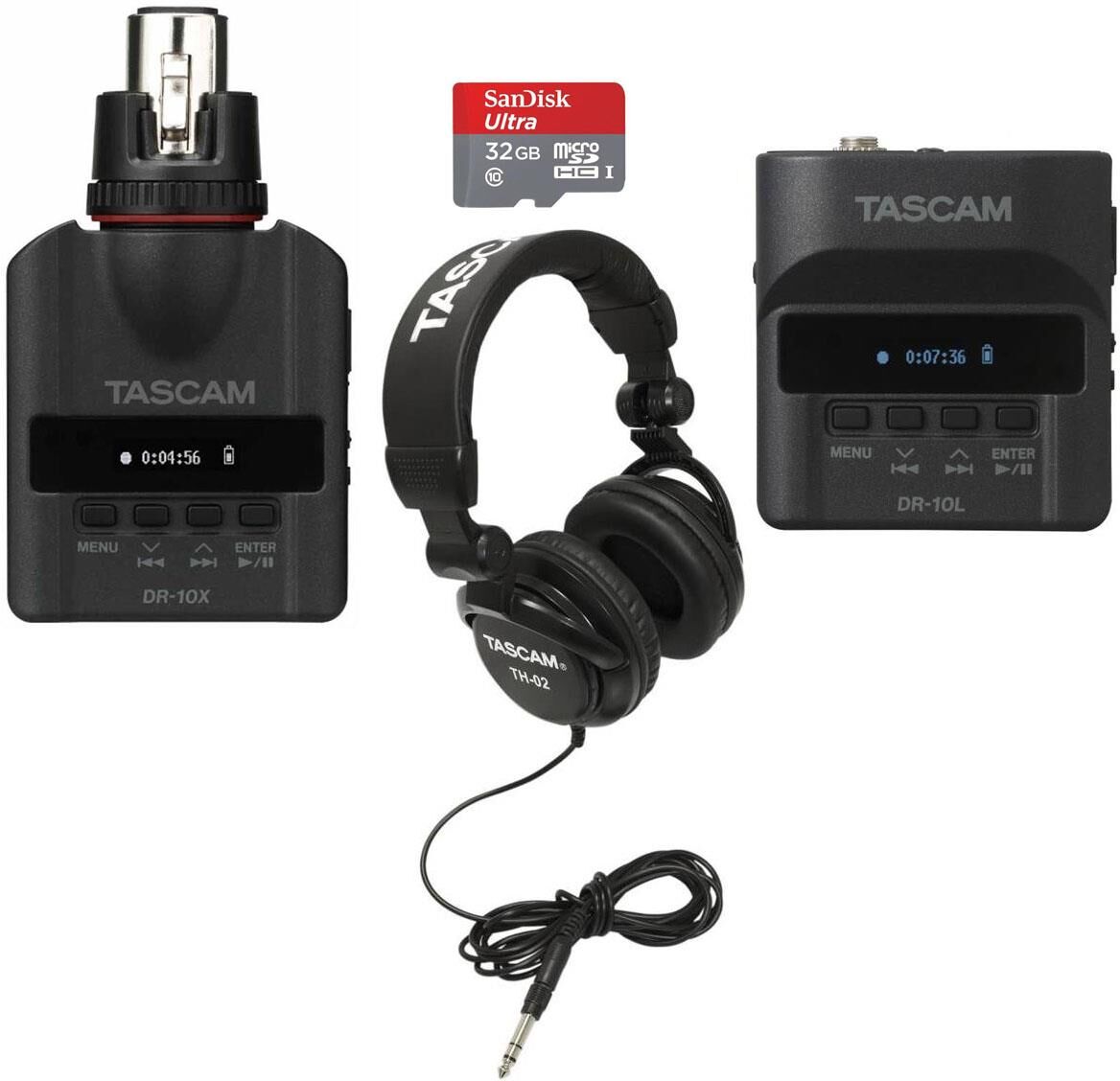 Tascam DR-10L Digital Recorder and Lavalier Combo With Accessory Bundle