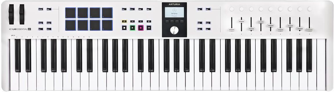 Arturia KeyLab Essential 3 61-Key MIDI Keyboard Controller &amp; Software, White