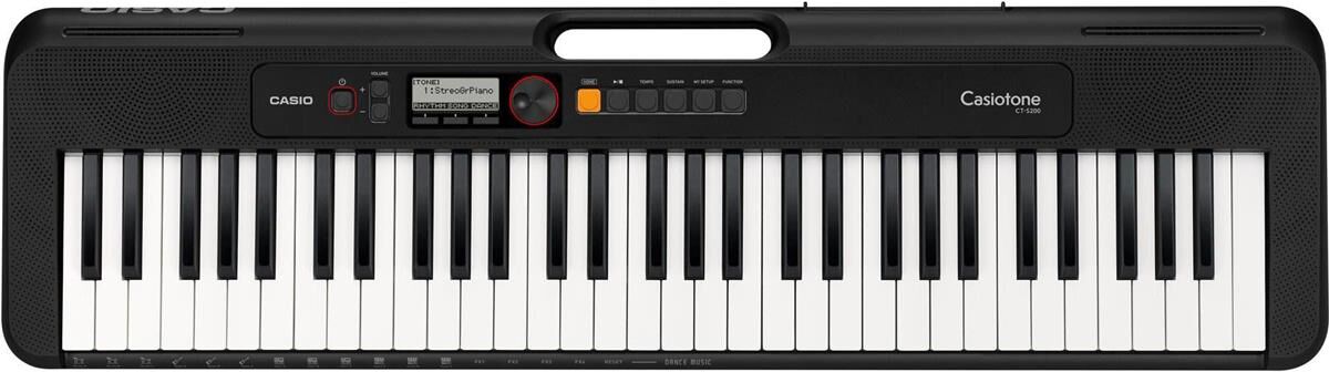 Crown Audio Casio CT-S200 61-Key Digital Piano Style Portable Keyboard with 400 Tones, Black