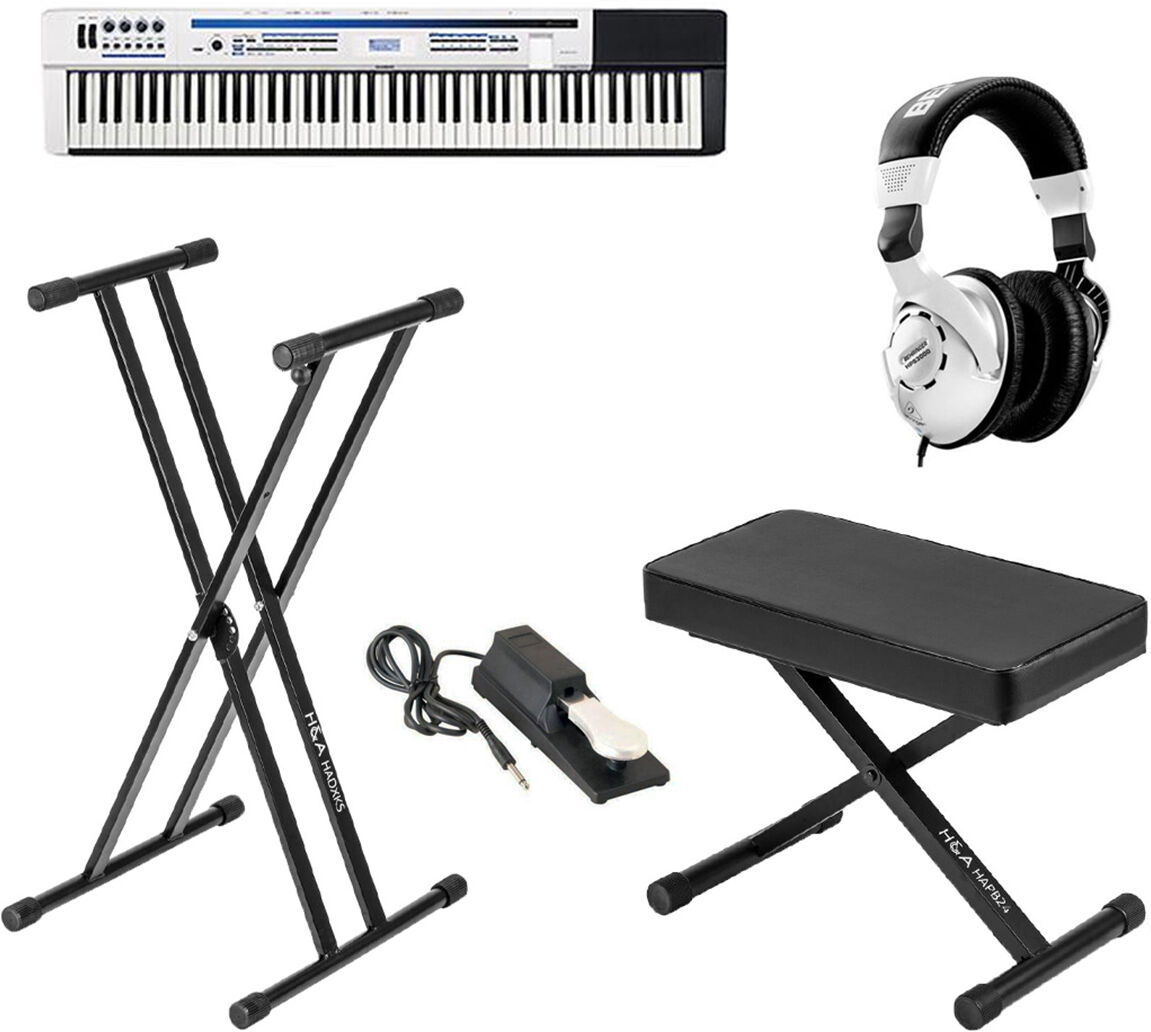 Casio PX-5S Privia 88-Key Pro Digital Stage Piano, Bundle w/H&amp;A Headphones,Bench