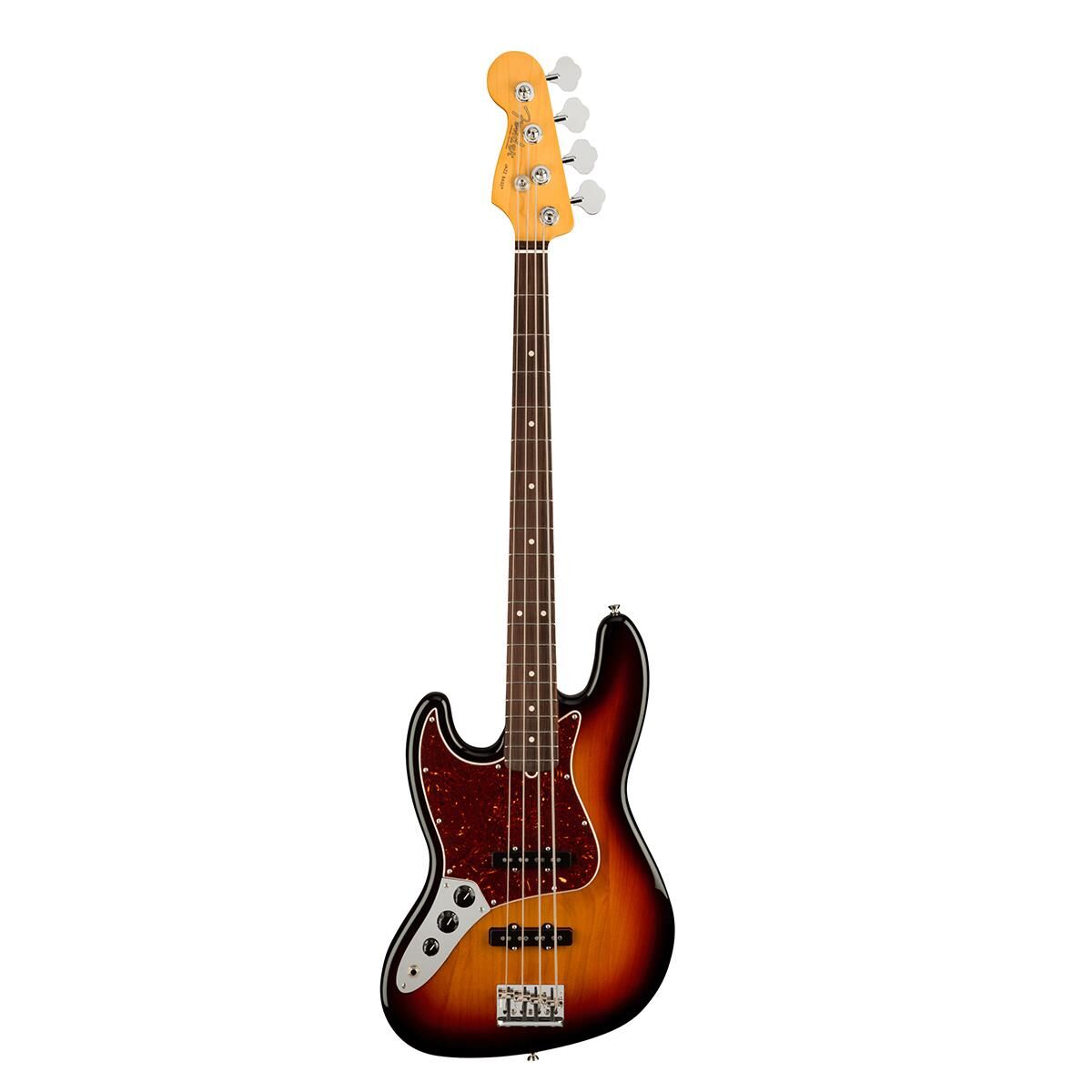 Fender American Pro II Jazz Left-Handed Bass Guitar, Rosewood, 3-Color Sunburst