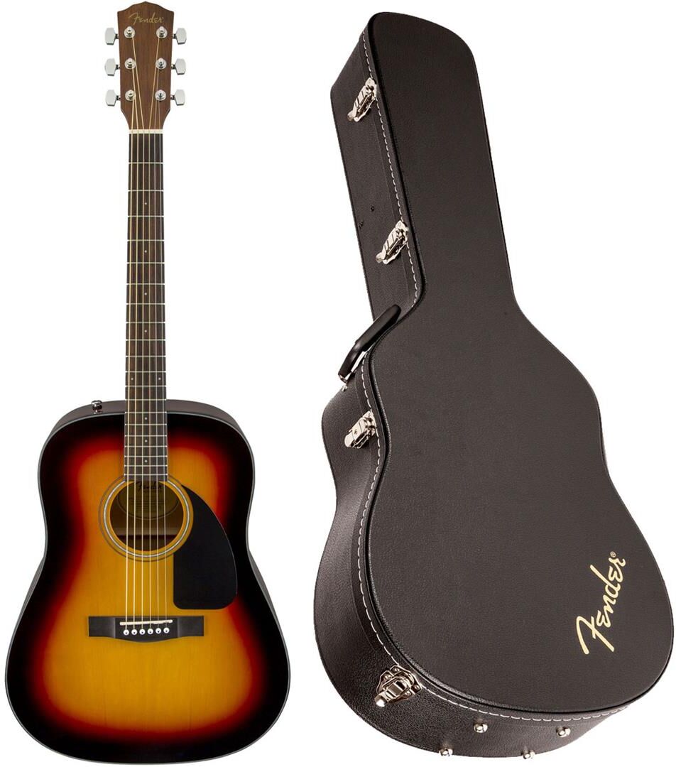 Fender CD-60 Dreadnought V3 Acoustic Guitar w/Case, Walnut Fingerboard, Sunburst