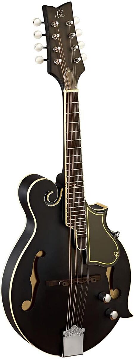 Ortega Guitars RMFE40S F-Style Series 8-String Mandoline, Black