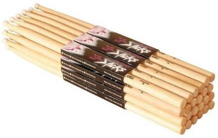 On-Stage HW7A Hickory Drum Sticks with Wood Tip, Size 7A, 12 Pair