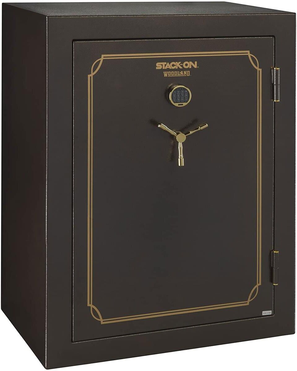 Stack-On 51-69 Gun Capacity Safe with Back-lit Electronic Lock, Brown Hammertone