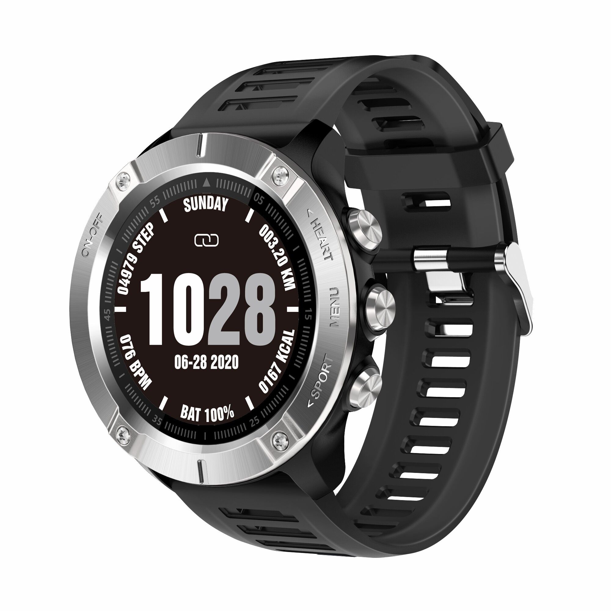 TVC-Mall US LOKMAT ZEUS Waterproof Sports Outdoor Smart Watch with Heart Rate Health Monitor Function - Silver