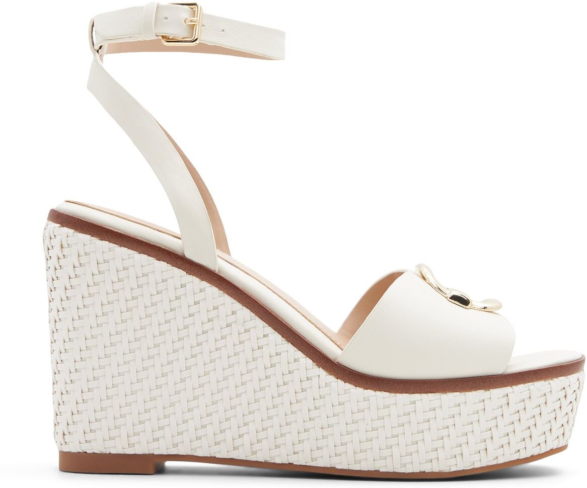 ALDO Carrabriria - Women's Wedge Sandals - White, Size 7.5