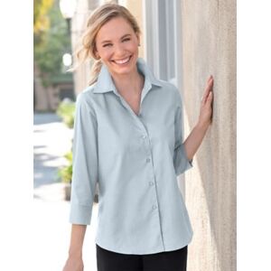 Appleseeds Petite Women's Wrinkle-Resistant Foxcroft 3/4-Sleeved Shirt, Platinum 6P, Appleseed's