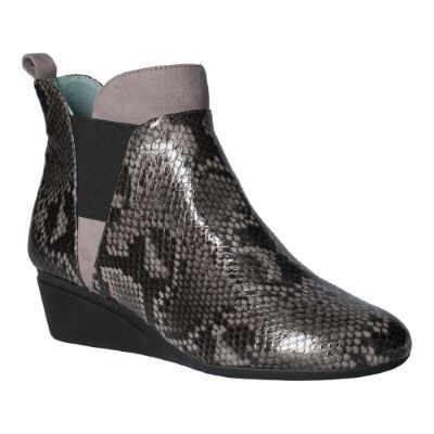J.Renee Women's Hemalia Bootie in Gray and Black, Reptile Print, Size 8 W, 1.5 Inch Heel J.Renee Women's Hemalia Bootie in Gray and Black, Reptile Print, Size 8 W, 1.5 Inch Heel
