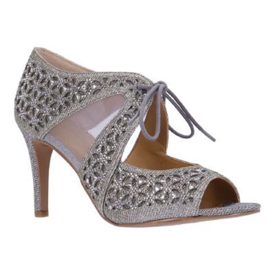 J.Renee Women's Kiandra Shootie Pump in Pewter, Fabric/Mesh/Stones, Size 6.5 M, 3 Inch Heel J.Renee Women's Kiandra Shootie Pump in Pewter, Fabric/Mesh/Stones, Size 6.5 M, 3 Inch Heel