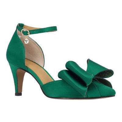 J.Renee Women's Pammie Ankle Strap Pump in Emerald, Fabric, Size 10.5 W, 2.75 Inch Heel J.Renee Women's Pammie Ankle Strap Pump in Emerald, Fabric, Size 10.5 W, 2.75 Inch Heel